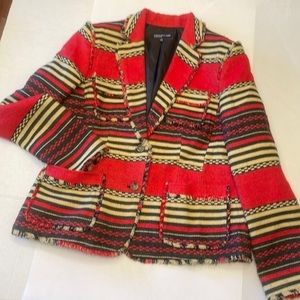 JONES vintage new york multicolor woven southwest style jacket - size 10